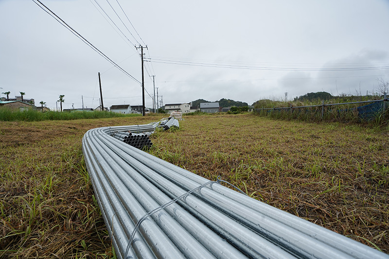 千葉県一宮町のいちご農園SEA-LIFE BERRYの育苗ハウス建設風景